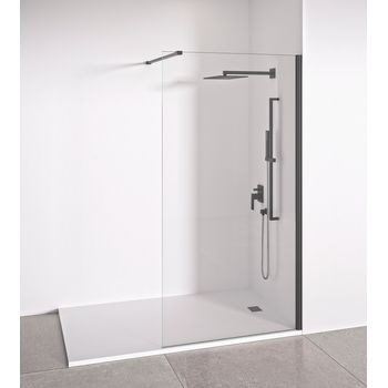 Mampara De Bañera Perfil Negro Mate Abatible 1 Hoja 80x140cm Aica con  Ofertas en Carrefour