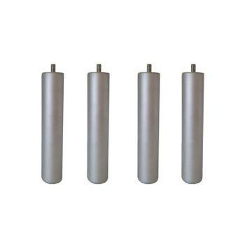 4 Patas De Madera De 25 Cm Para Somier O Base Tapizada | Con Rosca Para M-10 | Pack 4 Uds De Color Plata De 25 Cm