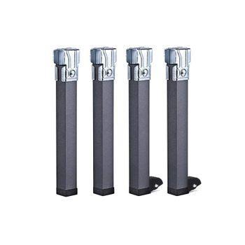 4 Patas Cuadradas Para Somier De 32 Cm Con Abrazadera | 2 Patas Sin Ruedas Y 2 Patas Con Ruedas | Pack 4 Uds De 32 Cm