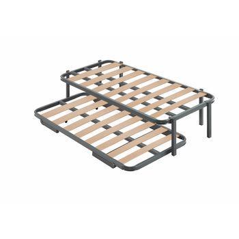 Cama Nido Metálica | 6 Patas | Medidas 80x190 Cm | Estructura Reforzada Con Doble Barra Superior