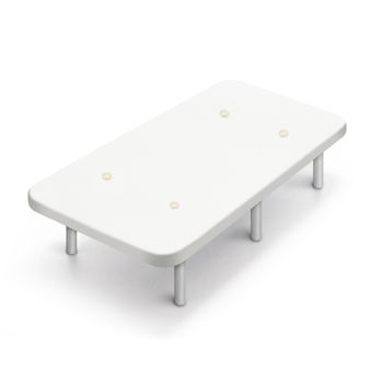 Base Tapizada Blanco Con Patas De Madera Plata | Medidas 90x190 Cm | Tejido 3d Transpirable