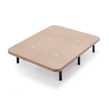 Base Tapizada Gris Con Patas De Madera Plata, Medidas 135x190 Cm, Tejido  3d Transpirable con Ofertas en Carrefour