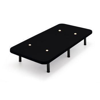 Base Tapizada Negro Con Patas De 26 Cm | Medidas 90 X 190 Cm | Tejido 3d Transpirable | Barras Transversales De Refuerzo