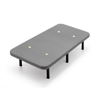 Base Tapizada Gris Con Patas De 26 Cm | Medidas 105 X 190 Cm | Tejido 3d Transpirable | Barras Transversales De Refuerzo