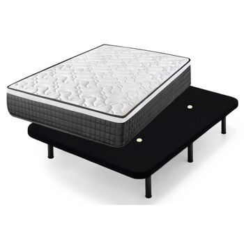 Base Tapizada + Colchón Confort Plus 135x190 Cm con Ofertas en Carrefour