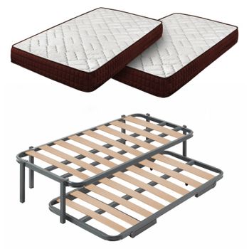 Cama Nido Metálica Reforzada + 2 Colchones Viscoelásticos Viscobrown, 90x180  con Ofertas en Carrefour