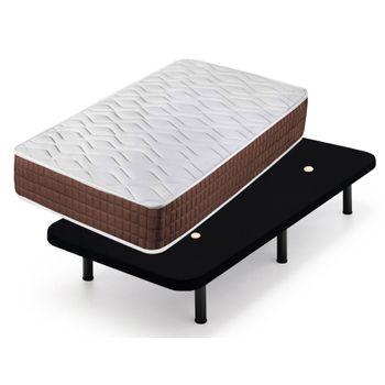 Pack De Base Tapizada Beige + Colchón Viscoelástico De 135x190 Con 1  Almohada Nordic De 135 Cm - Incluye Montaje con Ofertas en Carrefour