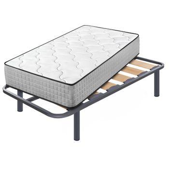 Hf73 - Colchón Viscoelástico + Somier Multiláminas Con Patas, 80x190 Cm,  Fresh Natur, Altura 30 Cm con Ofertas en Carrefour