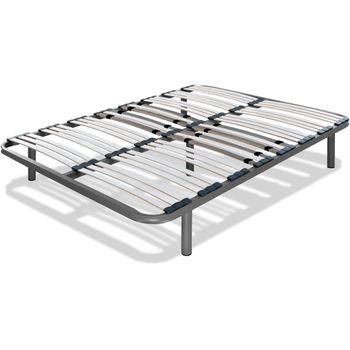 Somier 120x190 Cm Tubo Acerado 40x30 Mm Láminas Anchas Con Sistema  Anti-ruido. Patas Cilíndricas De 25 Cm. con Ofertas en Carrefour