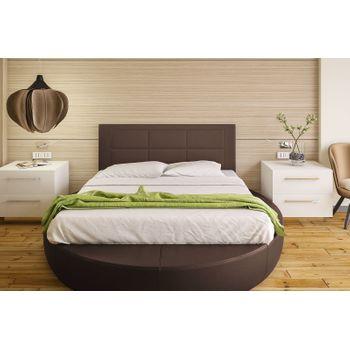 Cabecero Cama Tapizado | Color: Chocolate | Medidas: 155 Cm | Valido Para Cama 135 Y 150 Cm