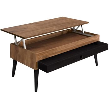 Mesa de centro Natural Elevable Negro/Roble Nordish - Decomoment