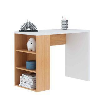 Mesa escritorio extensible mesa estudio consola acabado blanco brillo  98,6x86,9x36- 70 cm, Pequeño mobiliario, Los mejores precios