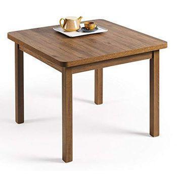 Mesa Multiusos Comedor Cocina | Color Madera Envejecida Nogal | Medidas: 90 Cm X 90 Cm Extensible Libro A 180 Cm X 90 Cm