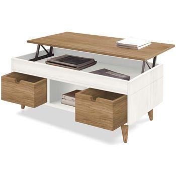 Odin, Mesa Centro Elevable Madera Maciza, Acabado Encerado Y Negro con  Ofertas en Carrefour