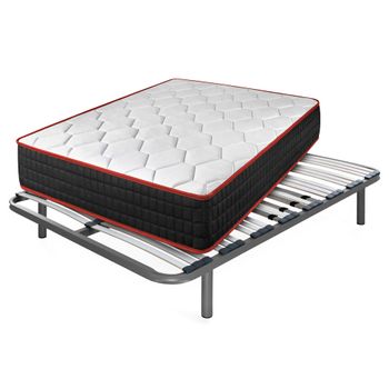 Colchón Viscoelástico Confort Luxe + Somier Zeus, 90x190 Cm, Con 4 Patas  De 25 Cm con Ofertas en Carrefour