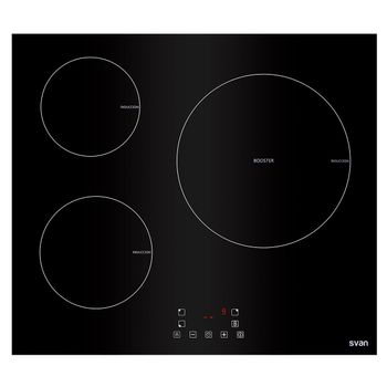 Placa De Inducción Svan Si3600 3 Fuegos 6200w 9 Niveles Negro 59 Cm