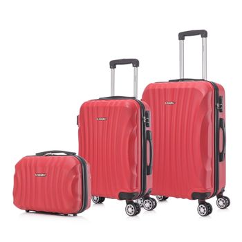 Set De Maletas De Viaje Cabina Y Mediana De Polipropileno Don Algodon  64x44x24 Cm - Rojo con Ofertas en Carrefour