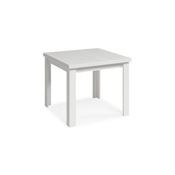 Mesa Salón Comedor Cuadrada Extensible Blanco Polar - Blanco Polar -anc: 90cm X F: 90cm X Al: 76cm, Ancho Mesa Extendida: 180 Cm (1387) Mobelcenter