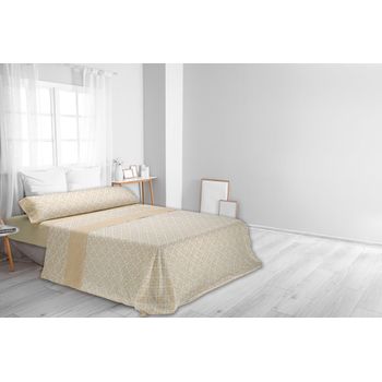 Juego De Sábanas De Invierno Franela 100% Algodón Emma Para Cama De 90 Beige