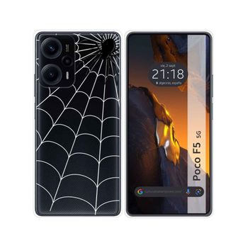 Funda Silicona Transparente Para Xiaomi Poco F5 5g Diseño Araña Dibujos