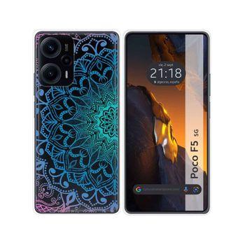 Funda Silicona Transparente Para Xiaomi Poco F5 5g Diseño Mandala Dibujos