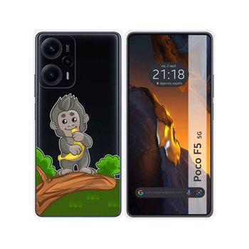 Funda Silicona Transparente Para Xiaomi Poco F5 5g Diseño Mono Dibujos