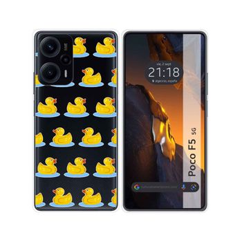 Funda Silicona Transparente Para Xiaomi Poco F5 5g Diseño Pato Dibujos