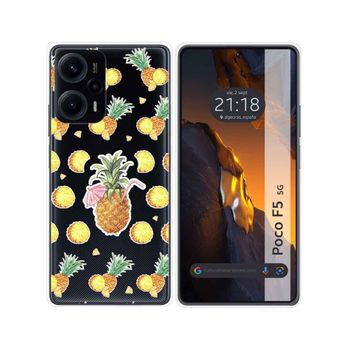 Funda Silicona Transparente Para Xiaomi Poco F5 5g Diseño Piña Dibujos