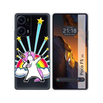 Funda Silicona Transparente Para Xiaomi Poco F5 5g Diseño Unicornio Dibujos