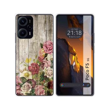 Funda Silicona Para Xiaomi Poco F5 5g Diseño Madera 08 Dibujos