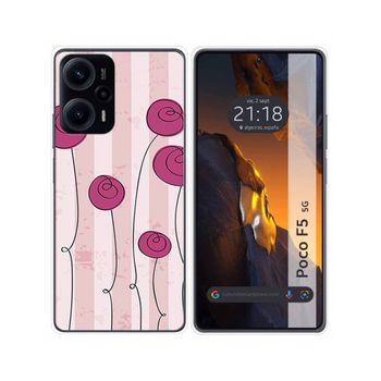 Funda Silicona Para Xiaomi Poco F5 5g Diseño Flores Vintage Dibujos