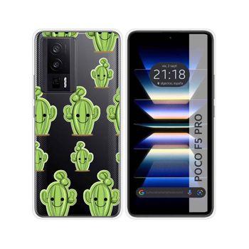 Funda Silicona Transparente Para Xiaomi Poco F5 Pro 5g Diseño Cactus Dibujos