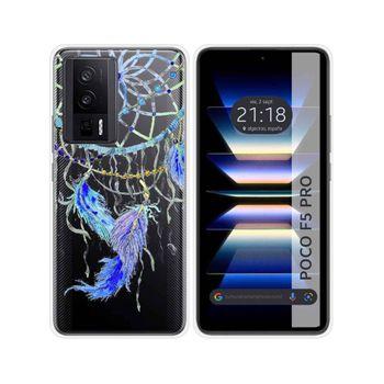 Funda Silicona Transparente Para Xiaomi Poco F5 Pro 5g Diseño Plumas Dibujos