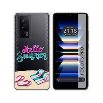 Funda Silicona Transparente Para Xiaomi Poco F5 Pro 5g Diseño Summer Dibujos