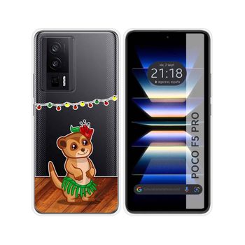 Funda Silicona Transparente Para Xiaomi Poco F5 Pro 5g Diseño Suricata Dibujos