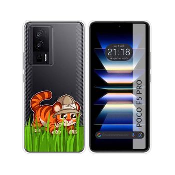 Funda Silicona Transparente Para Xiaomi Poco F5 Pro 5g Diseño Tigre Dibujos