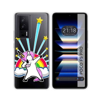 Funda Silicona Transparente Para Xiaomi Poco F5 Pro 5g Diseño Unicornio Dibujos