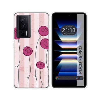 Funda Silicona Para Xiaomi Poco F5 Pro 5g Diseño Flores Vintage Dibujos