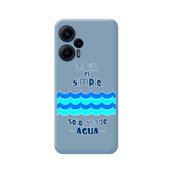 Funda Silicona Líquida Azul Para Xiaomi Poco F5 5g Diseño Agua Dibujos