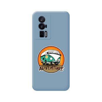 Funda Silicona Líquida Azul Para Xiaomi Poco F5 Pro 5g Diseño Adventure Dibujos