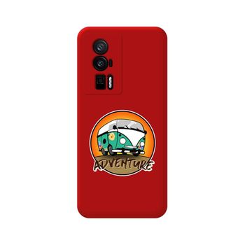 Funda Silicona Líquida Roja Para Xiaomi Poco F5 Pro 5g Diseño Adventure Dibujos