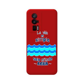 Funda Silicona Líquida Roja Para Xiaomi Poco F5 Pro 5g Diseño Agua Dibujos