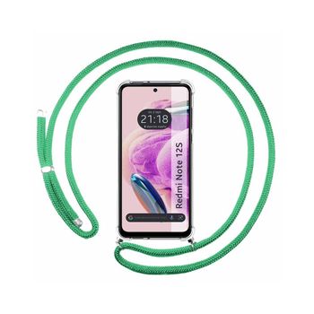 Funda Colgante Transparente Xiaomi Redmi Note 12s Con Cordon Verde Agua