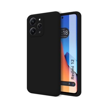 Funda Silicona Líquida Ultra Suave Xiaomi Redmi 12 Color Negro