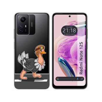 Funda Silicona Transparente Xiaomi Redmi Note 12s Diseño Avestruz Dibujos