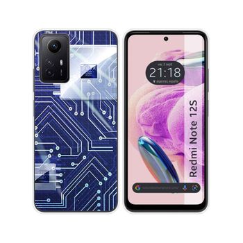 Funda Silicona Xiaomi Redmi Note 12s Diseño Circuito Dibujos