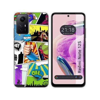 Funda Silicona Xiaomi Redmi Note 12s Diseño Comic Dibujos