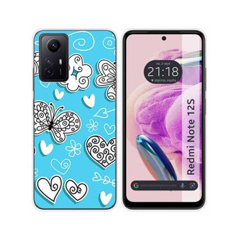 Funda Silicona Xiaomi Redmi Note 12s Diseño Mariposas Dibujos