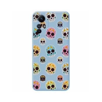 Funda Silicona Líquida Azul Xiaomi Redmi Note 12s Diseño Catrina Dibujos