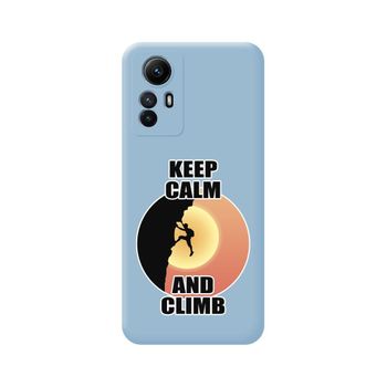 Funda Silicona Líquida Azul Xiaomi Redmi Note 12s Diseño Hombre Escalada Dibujos